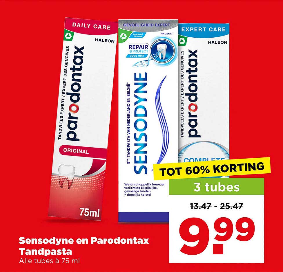 Sensodyne en Parodontax Tandpasta TOT 60% KORTING