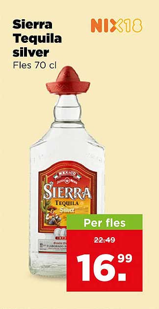 Sierra Tequila silver Fles 70 cl