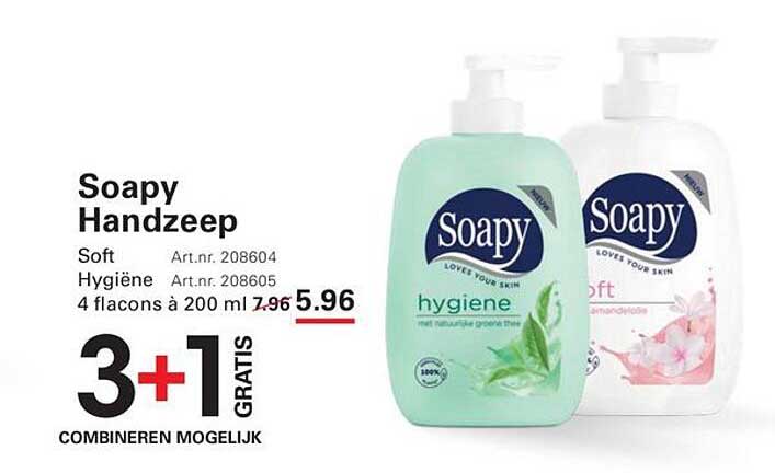 Soapy Handzeep 3+1 GRATIS COMBINEREN MOGELIJK