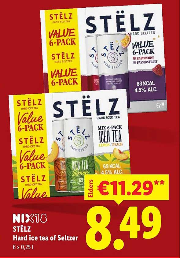 STËLZ Hard ice tea of Seltzer 6 x 0,25 l