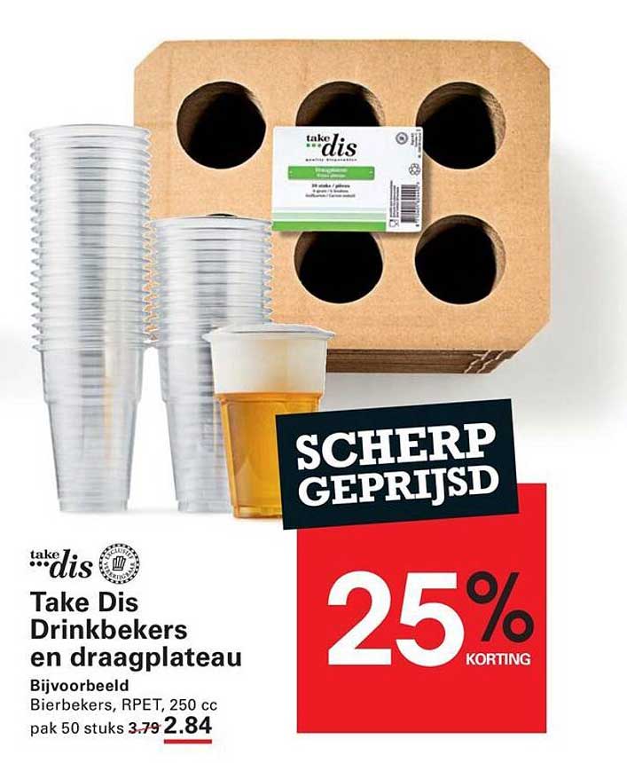Take Dis Drinkbekers en draagplateau