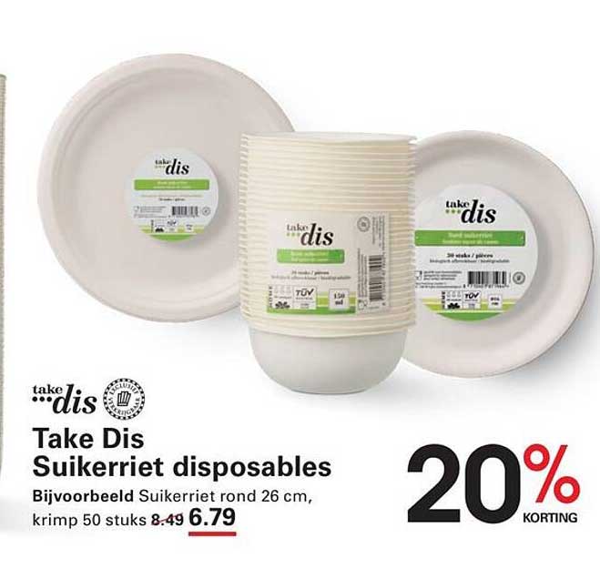 Take Dis Suikerriet disposables 20% korting