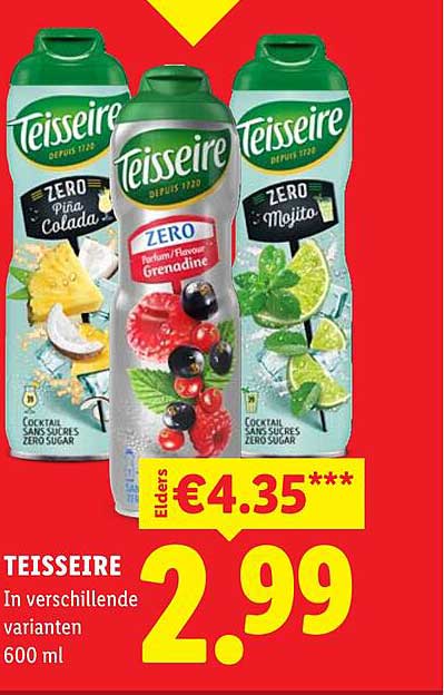 TEISSEIRE In verschillende varianten 600 ml