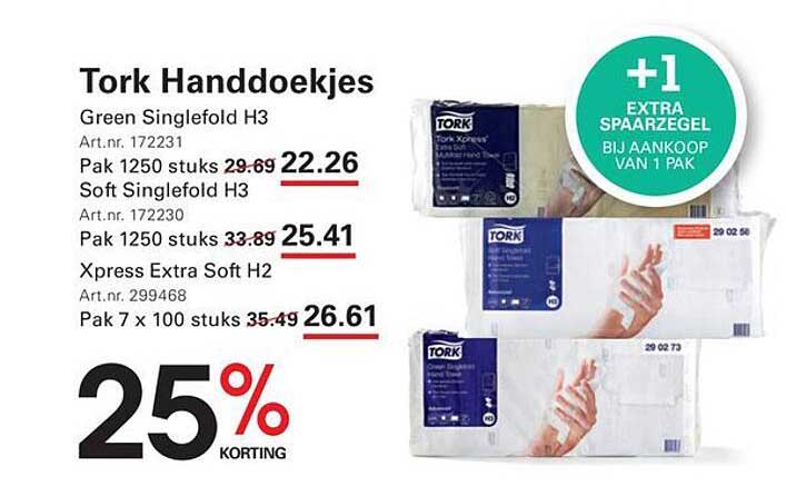 Tork Handdoekjes +1 extra spaaregel bij aankoop van 1 pak