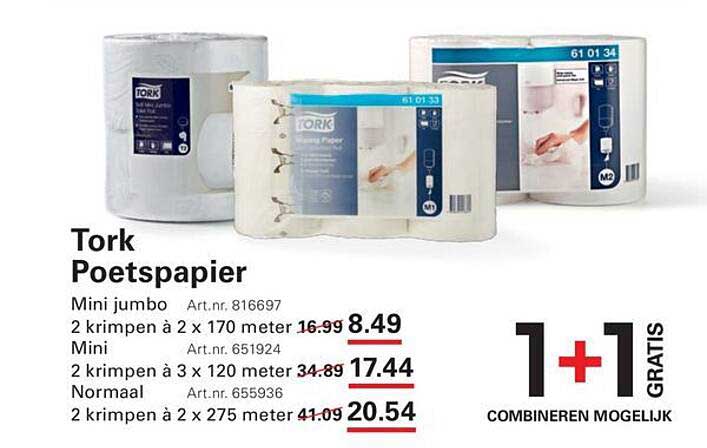 Tork Poestpapier 1+1 GRATIS COMBINEREN MOGELIJK