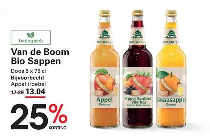 Van de Boom Bio Sappen 25% korting