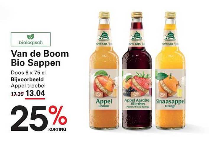 Van de Boom Bio Sappen 25% korting