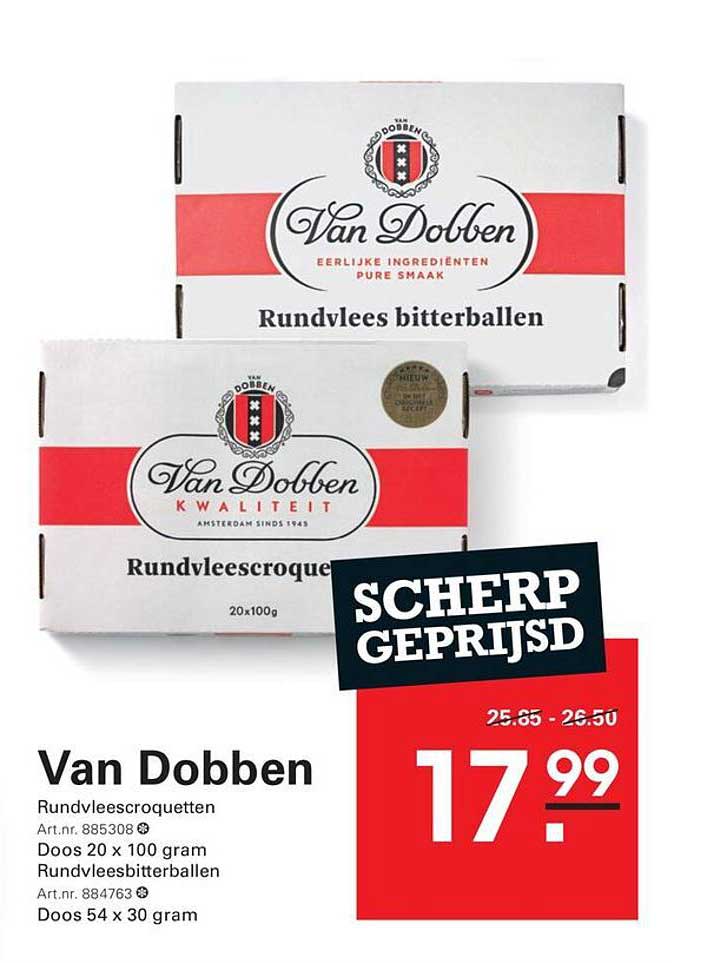 Van Dobben Rundvleescroquetten / Rundvleesbitterballen SCHERP GEPRIJSD