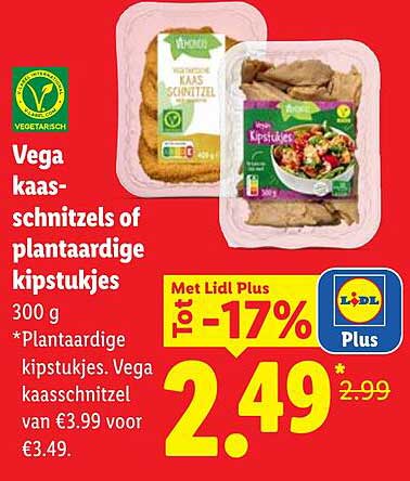 Vega kaasschnitzels of plantaardige kipstukjes