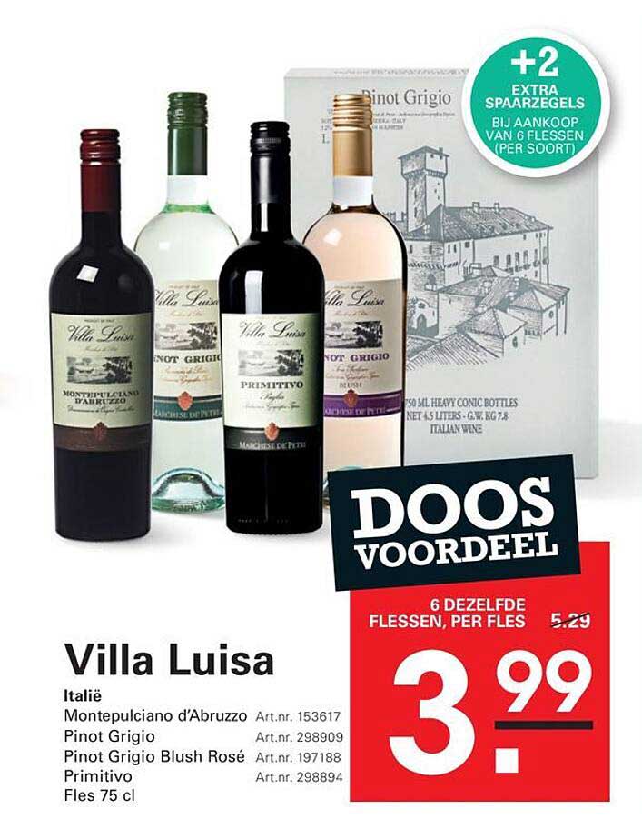 Villa Luisa Doos Voordeel 6 dezelfde flessen, per fles
