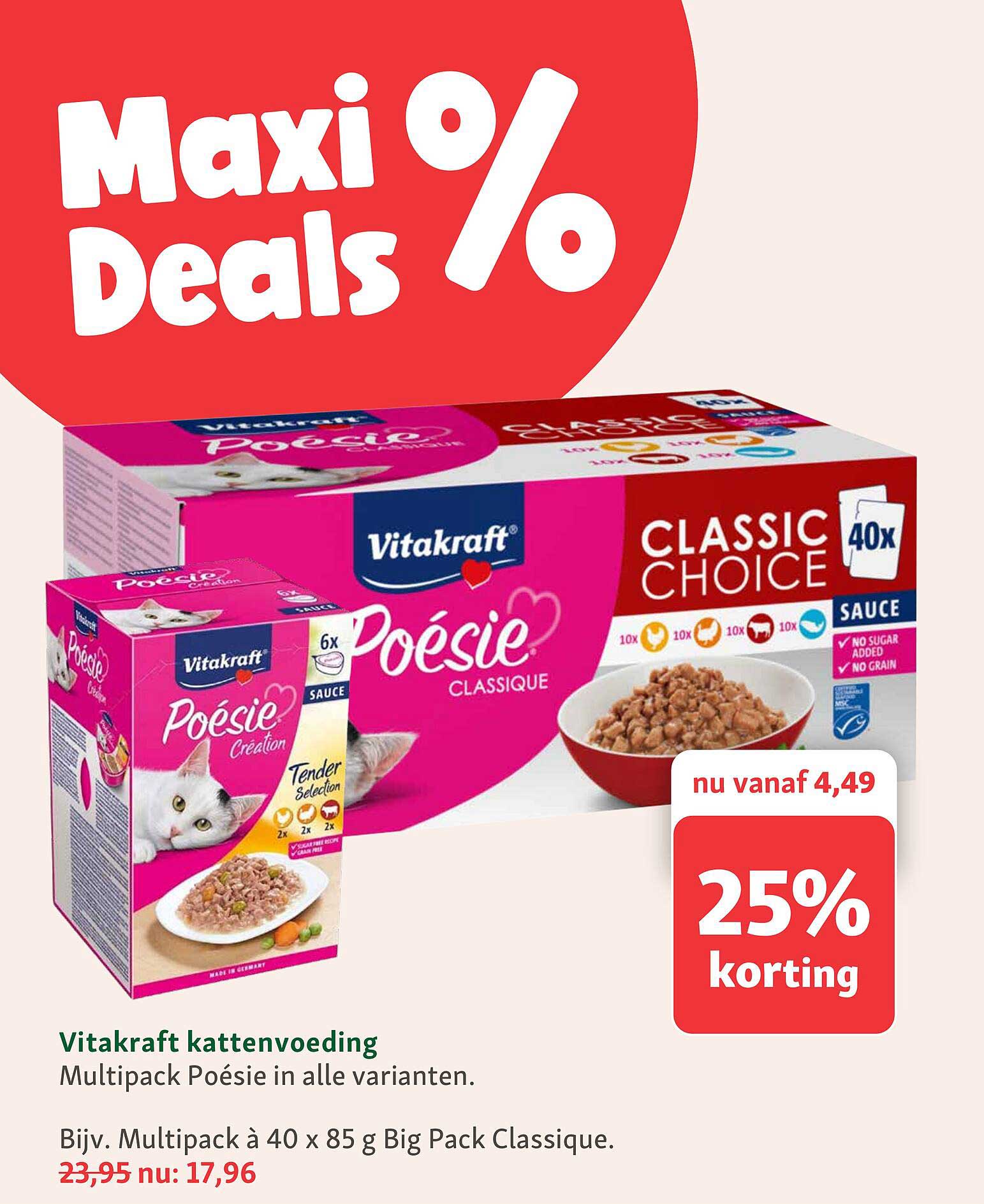 Vitakraft kattenvoeding Multipack Poésie in alle varianten. 25% korting