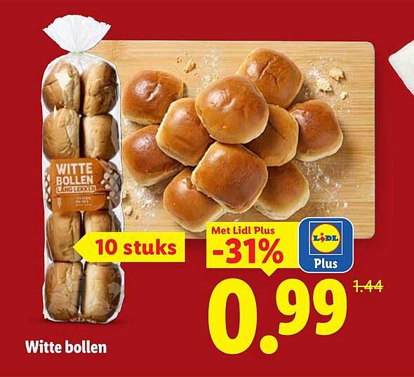 Witte bollen 10 stuks Met Lidl Plus -31%