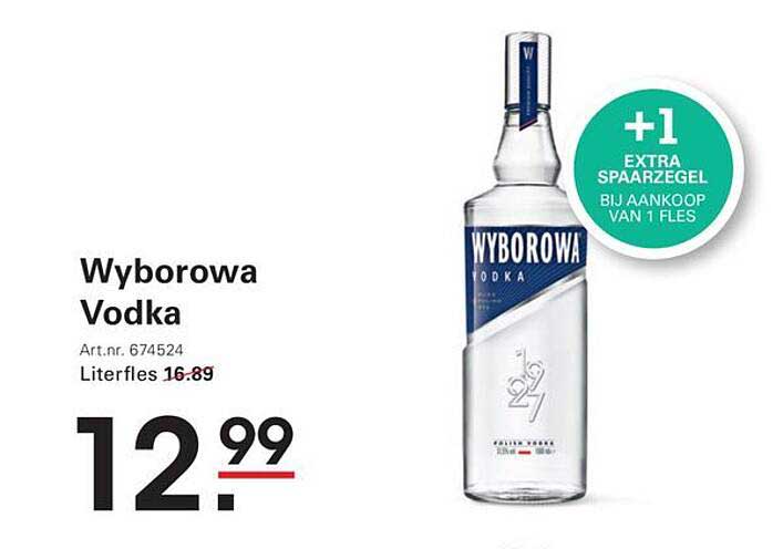 Wyborowa Vodka +1 extra spaargtegel bij aankoop van 1 fles