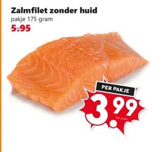 Zalmfilet zonder huid pakje 175 gram