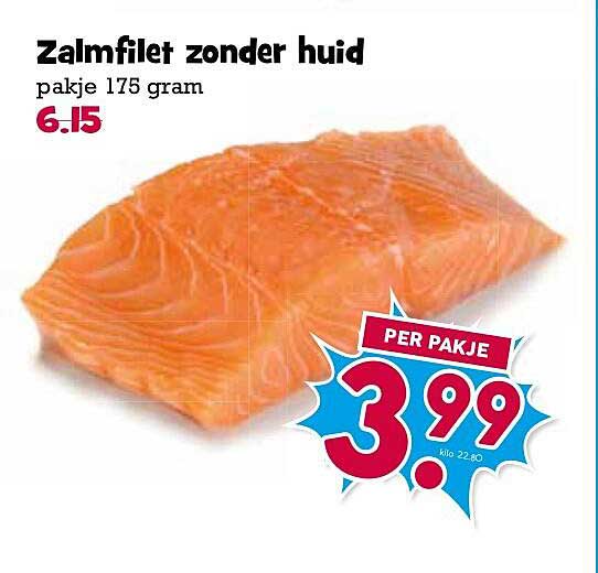 Zalmfilet zonder huid pakje 175 gram
