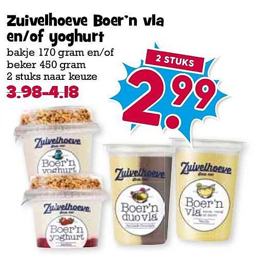 Zuivelhoeve Boér'n vla en/of yoghurt
