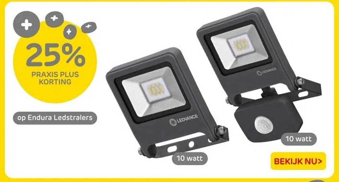 25% PRAKIS PLUS KORTING op Endura Ledstralers