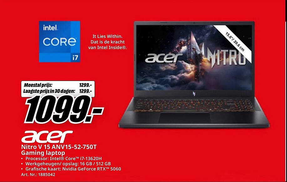 Acer Nitro V 15 ANV15-52-750T Gaming laptop