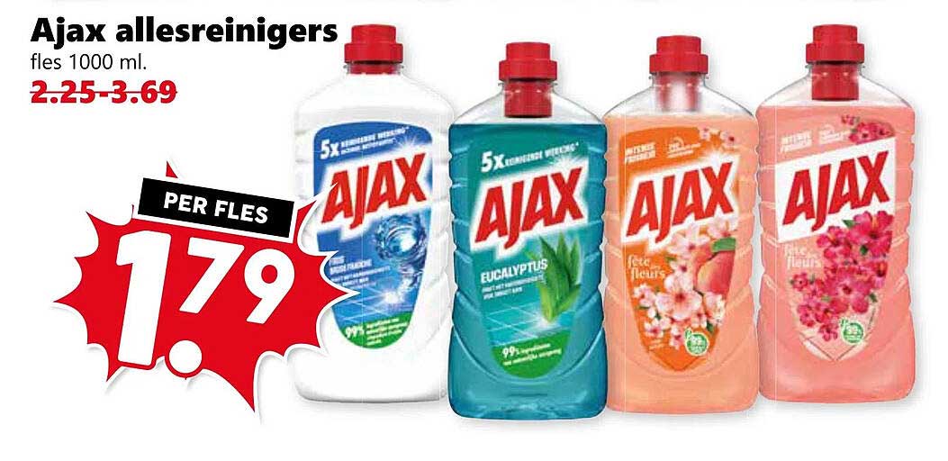 Ajax allesreinigers fles 1000 ml.