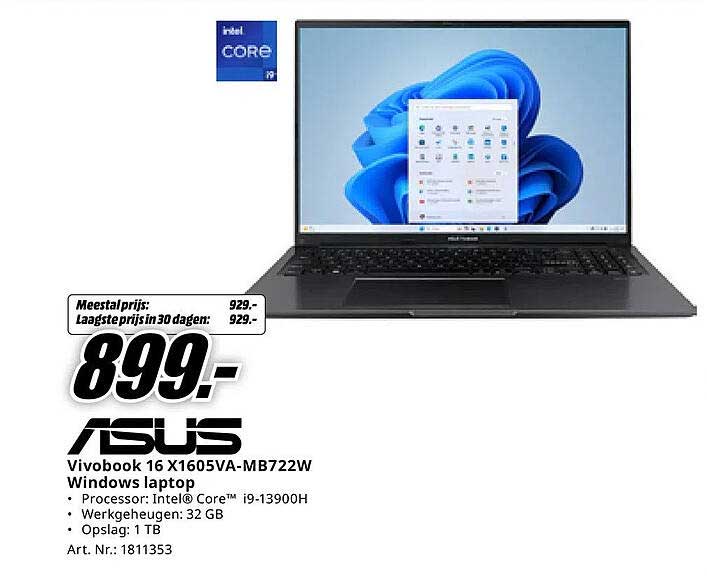 ASUS Vivobook 16 X1605VA-MB722W Windows laptop