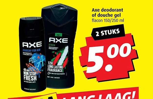 Axe deodorant of douche gel flacon 150/250 ml - 2 stuks