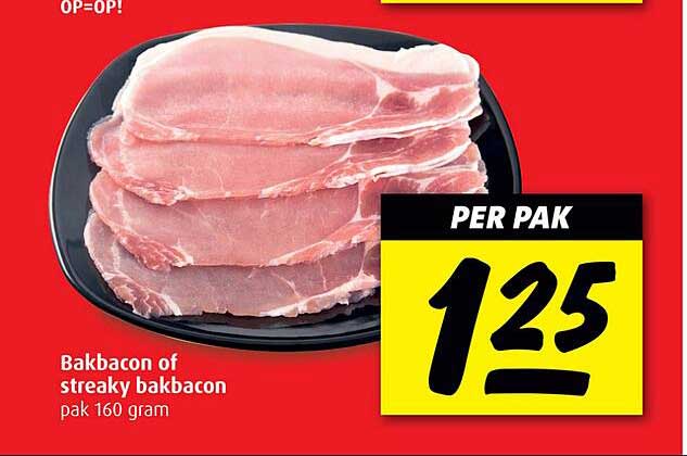 Bakbacon of streaky bakbacon pak 160 gram