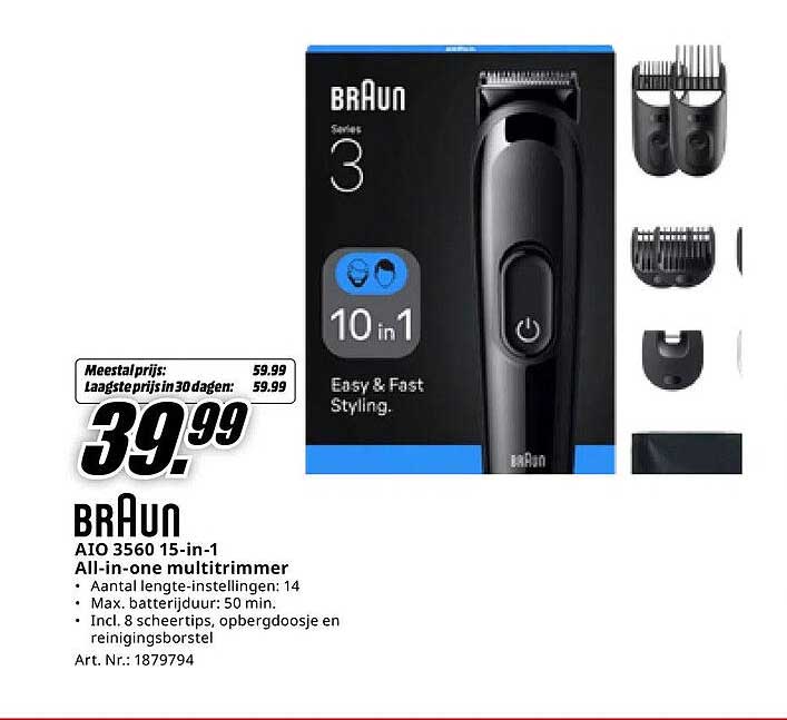 BRAUN AIO 3560 15-in-1 All-in-one multitimmer