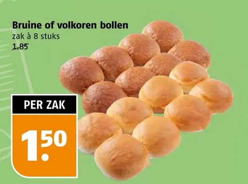 Bruine of volkoren bollen zak à 8 stuks