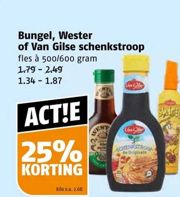 Bungel, Wester of Van Gilse schenkstroop fles à 500/600 gram