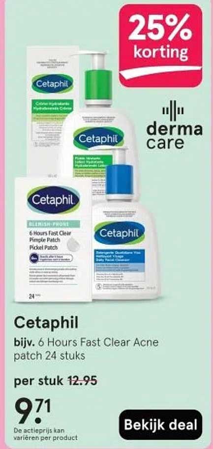 Cetaphil bijv. 6 Hours Fast Clear Acne patch 24 stuks