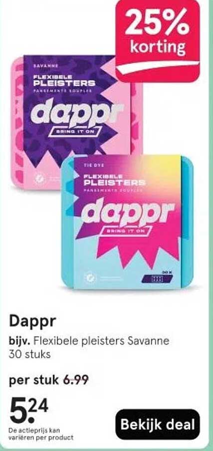 Dappr Flexible pleisters Savanne 30 stuks