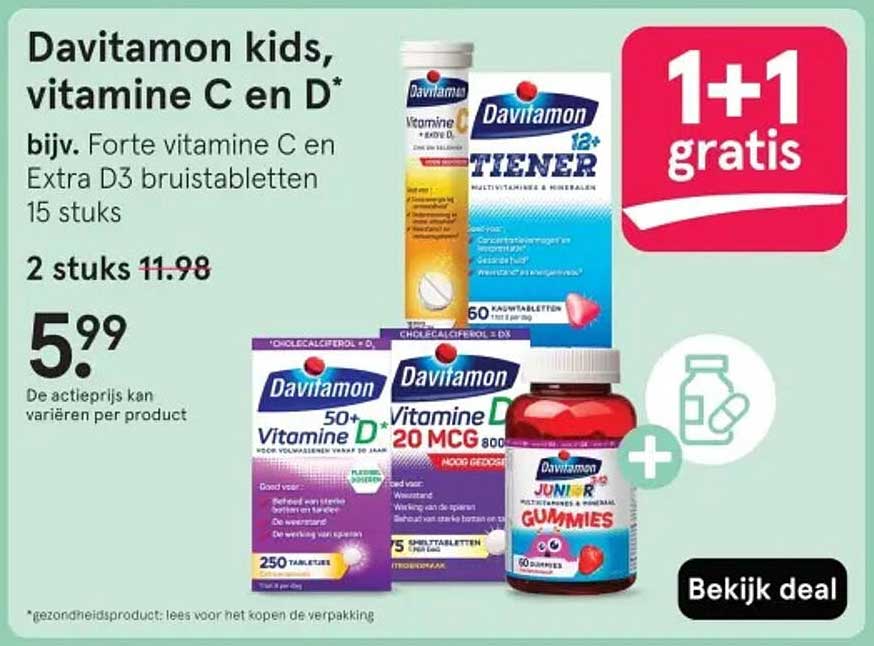 Davitamon kids, vitamine C en D*