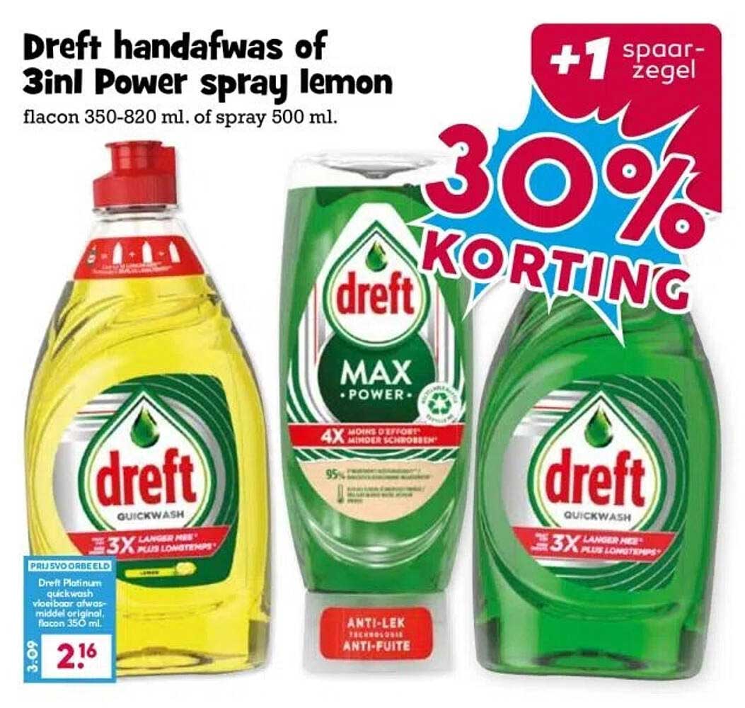 Dreft handafwas of 3in1 Power spray lemon