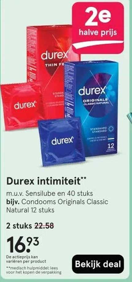 Durex intimiteit** m.u.v. Sensilube en 40 stuks bijv. Condooms Originals Classic Natural 12 stuks
