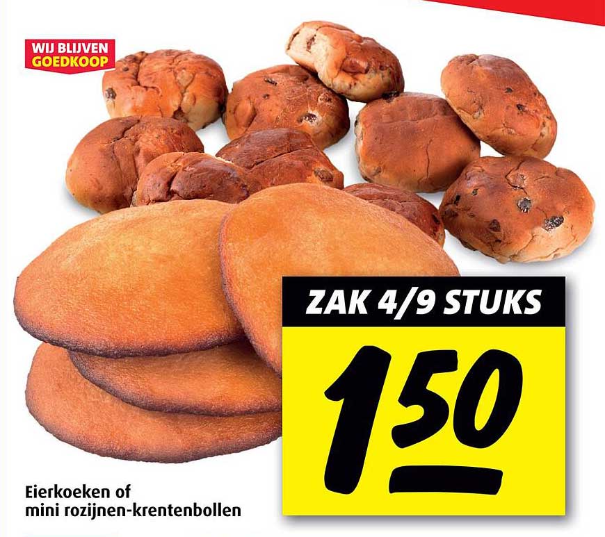 Eierkoeken of mini rozijnen-kruidenbollen
