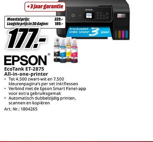EPSON EcoTank ET-2875 All-in-one-printer