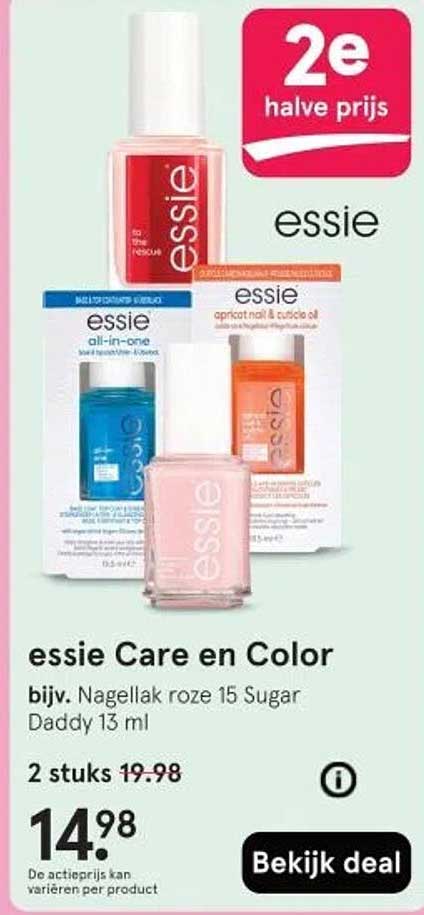 essie Care en Color bijv. Nagellak roze 15 Sugar Daddy 13 ml