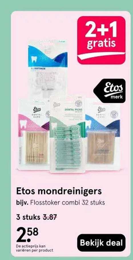 Etos mondreinigers bijv. Flosstoker combi 32 stuks