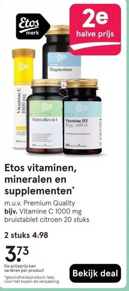 Etos vitaminen, mineralen en supplementen*