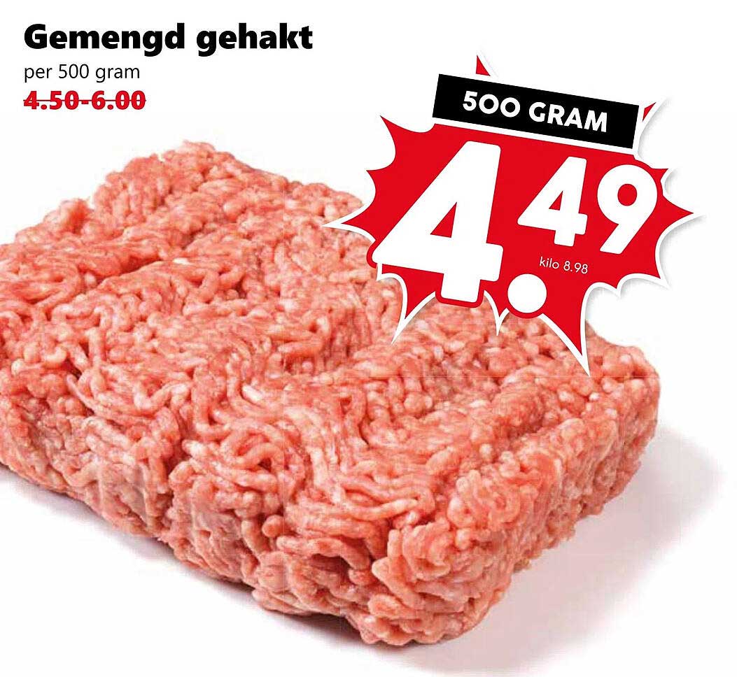 Gemengd gehakt per 500 gram