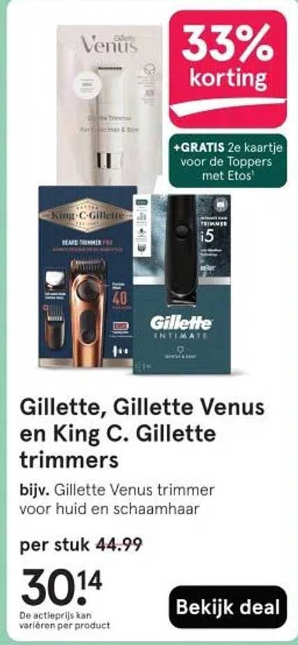Gillette, Gillette Venus en King C. Gillette trimmers