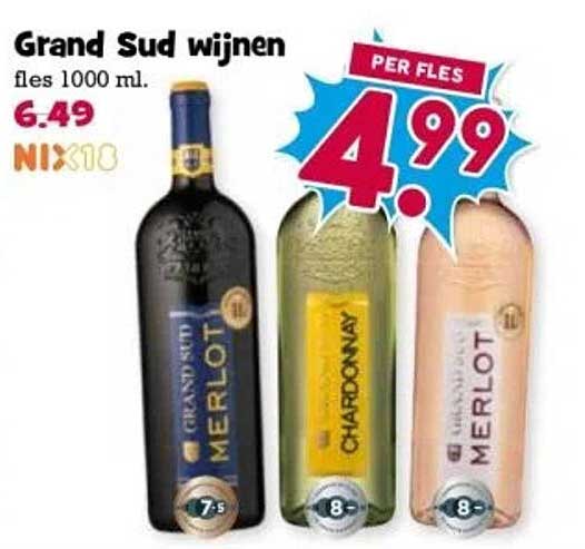Grand Sud wijnen fles 1000 ml.