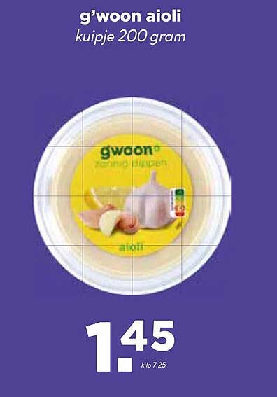 g'woon aioli kuipje 200 gram