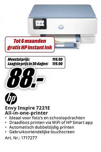 HP Envy Inspire 7221E All-in-one-printer