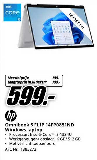 HP Omnibook 5 FLIP 14FP0851ND Windows laptop