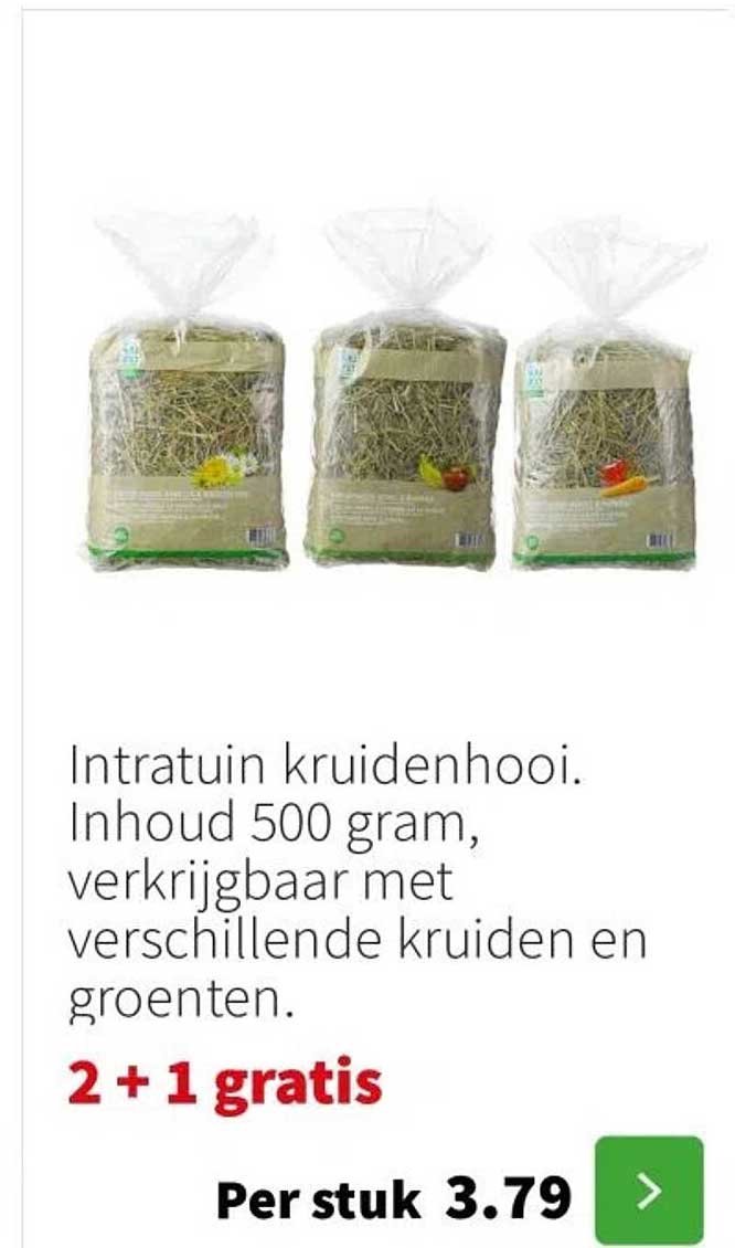 Intratuin kruidenhooi. Inhoud 500 gram, verkrijgbaar met verschillende kruiden en groenten.