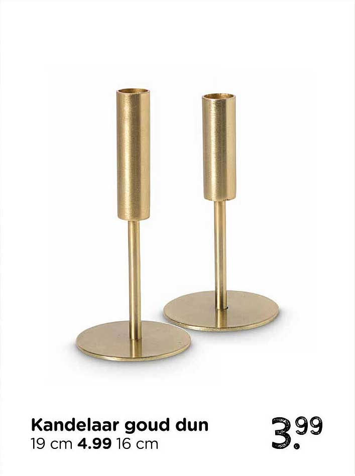 Kandelaar goud dun