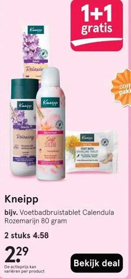 Kneipp bijv. Voetbadbruis tablet Calendula Rozemarijn 80 gram