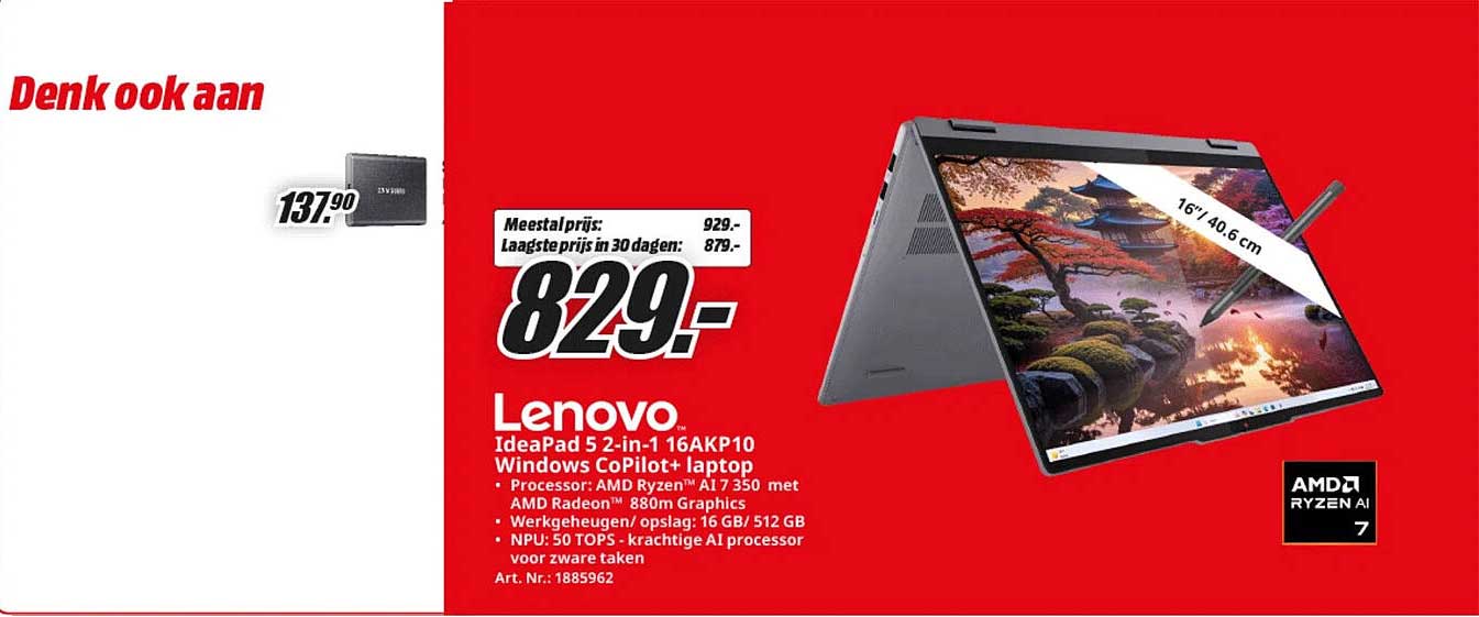 Lenovo IdeaPad 5 2-in-1 16AKP10 Windows CoPilot+ laptop