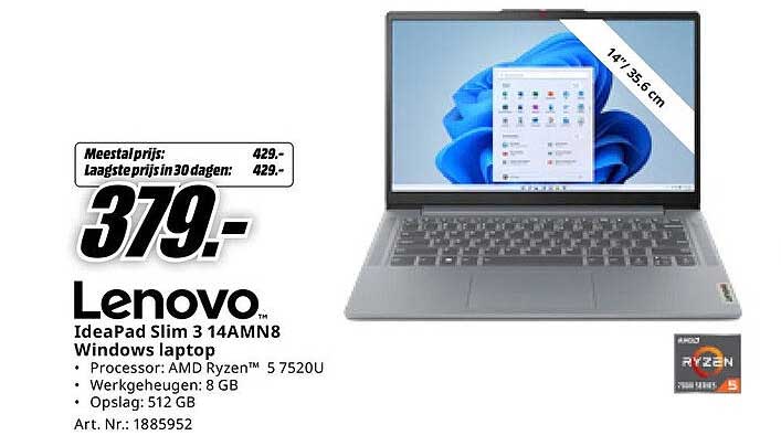 Lenovo IdeaPad Slim 3 14AMN8 Windows laptop